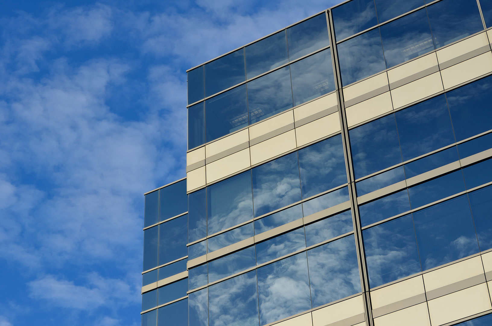 Modern commercial office building representing professional property management and operating efficiency.